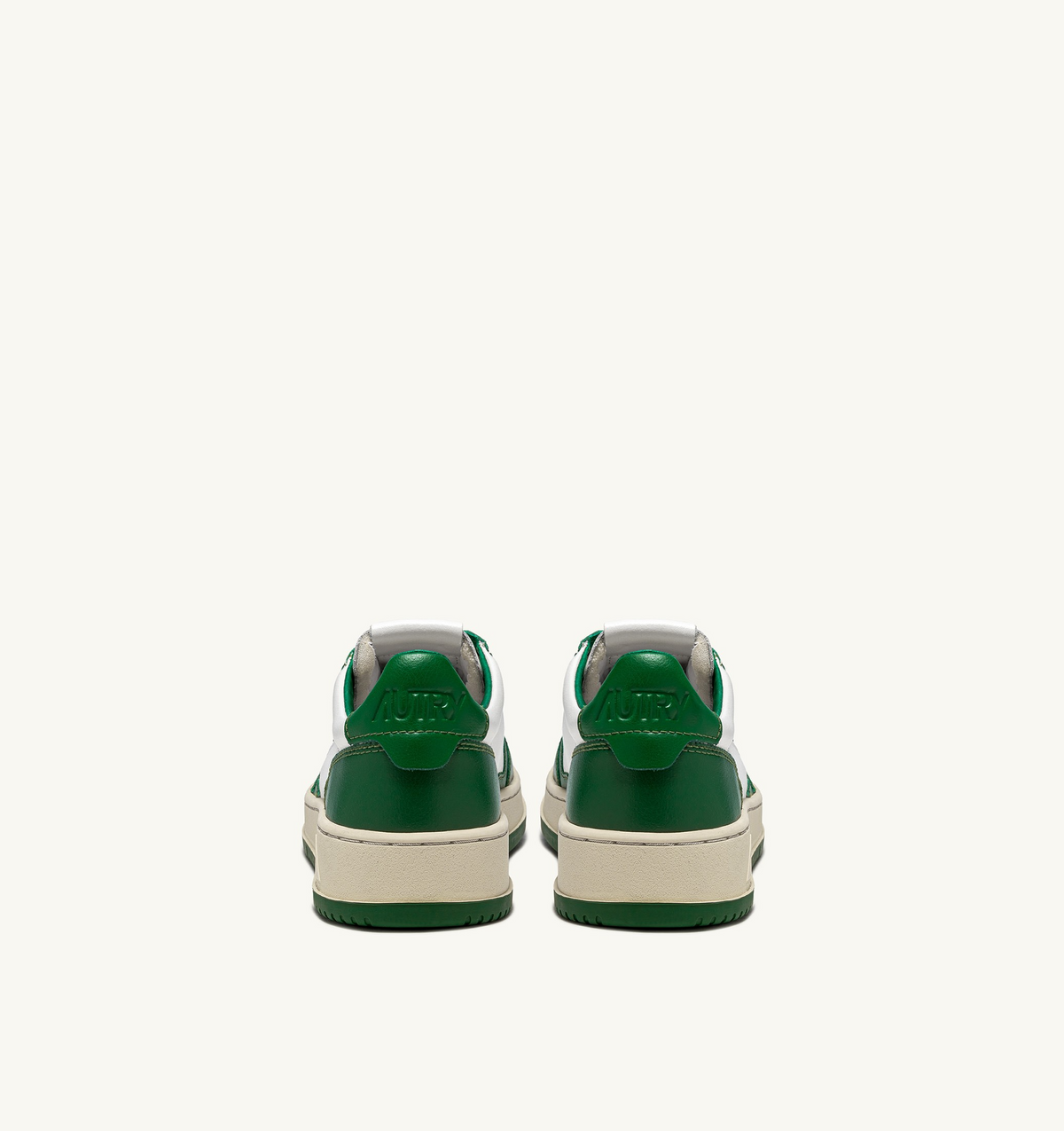 Autry Medalist Low Bicolor Sneaker – White/Green Leather