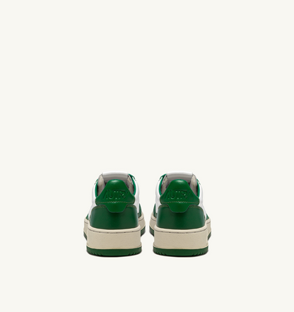 Autry Medalist Low Bicolor Sneaker – White/Green Leather