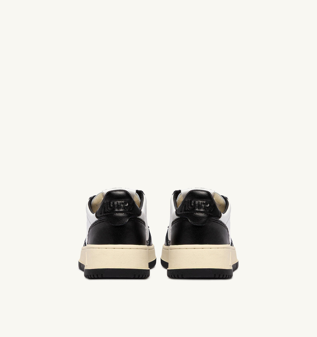 Autry Medalist Low Bicolor Sneakers in White and Black Leather